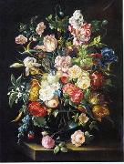 unknow artist, Floral, beautiful classical still life of flowers 010